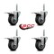 Service Caster 35 Inch Thermoplastic  Rubber Swivel 34 Inch Threaded Stem Caster Set with Total Lock Brake SCC-TSTTL20S3514-TPRB-34212-4 - alternate 3